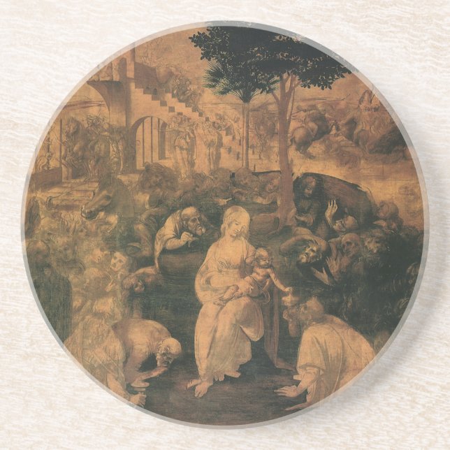 Dessous De Verre En Grès l'Adoration des Mages de Léonard de Vinci (Devant)