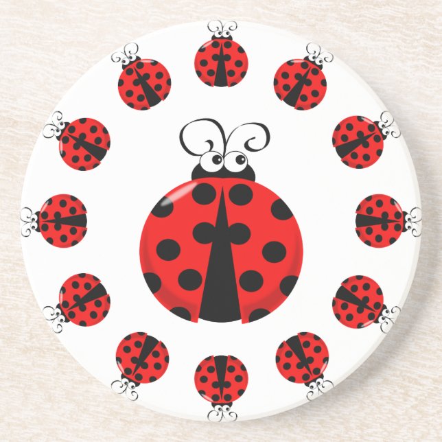 Dessous De Verre En Grès Ladybird/dessous de verre de coccinelle (Devant)