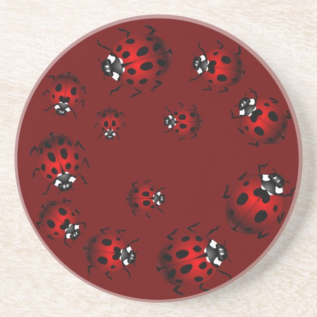 Dessous De Verre En Grès Ladybug Coasters Garden Bugs Coasters Decor (Devant)