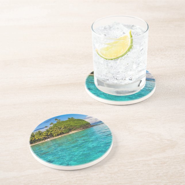 Dessous De Verre En Grès Lagon de Bora Bora (Côté)
