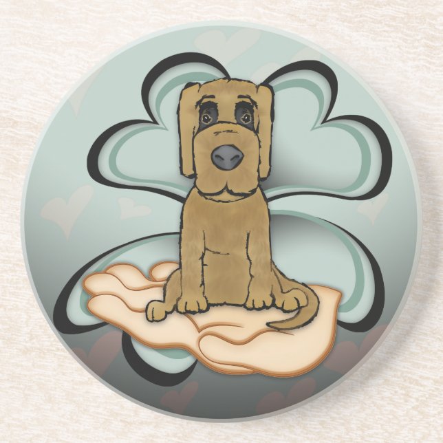 Dessous De Verre En Grès L'amour des chiots (Devant)