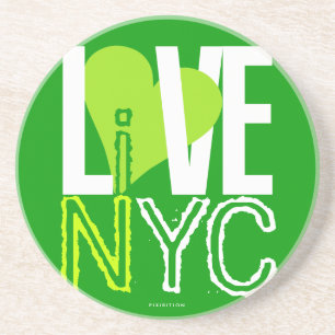 Dessous De Verre En Grès L'amour NYC vivent dans le vert 5 de caboteur de N