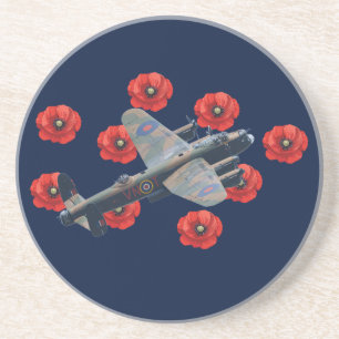 Dessous De Verre En Grès Lancaster vintage parmi les coquelicots rouges