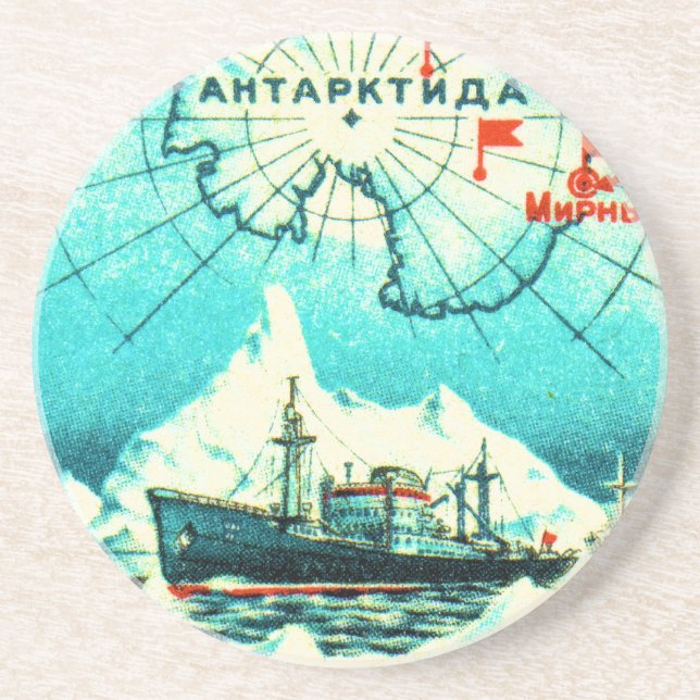 Dessous De Verre En Grès L'Antarctique 1956 (Devant)