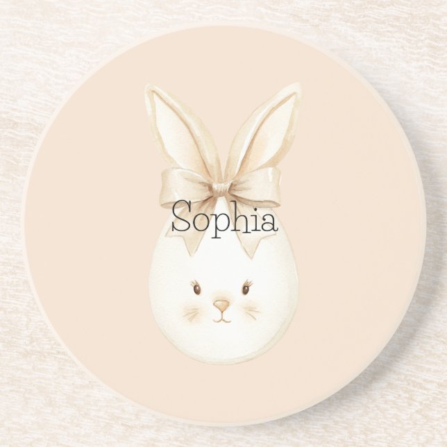 Dessous De Verre En Grès Lapin aux oreilles de visages d'oeuf Arc (Devant)
