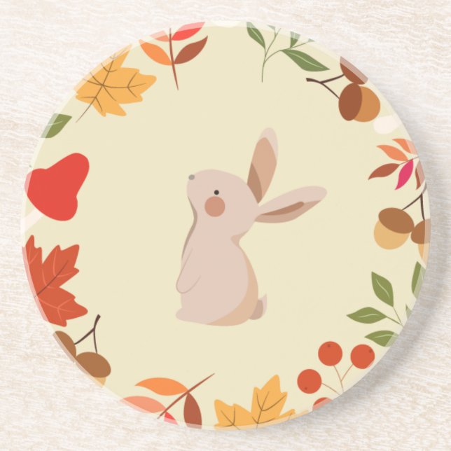 Dessous De Verre En Grès Lapin d'automne (Devant)