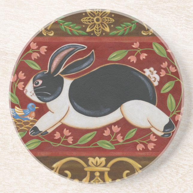 Dessous De Verre En Grès Lapin Folk (Devant)