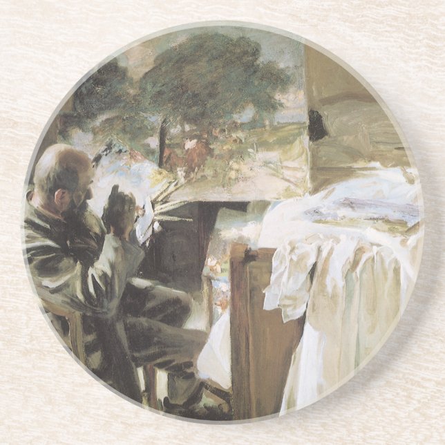 Dessous De Verre En Grès L'Artiste dans son atelier par John Singer Sargent (Devant)