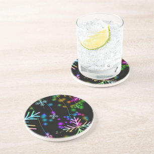 Dessous De Verre En Grès L'atmosphère de Noël festive et animée de Slippery