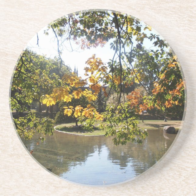 Dessous De Verre En Grès L'automne à Montréal (Devant)