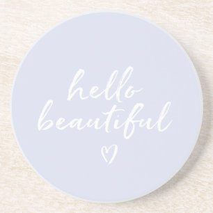 Dessous De Verre En Grès Lavande Blanc Bonjour Beau Cœur Inspirationnel