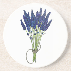 Dessous De Verre En Grès Lavandula Lavender Bund Herbe Jardin Fleur Violet