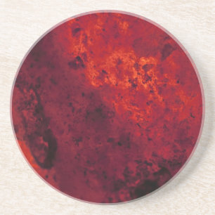 Dessous De Verre En Grès Lave d'un rouge ardent de refroidissement