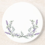 Dessous De Verre En Grès Lavender and Eucalyptus<br><div class="desc">An elegant and vintage design featuring eucalyptus and lavender painted in romantic watercolor.</div>