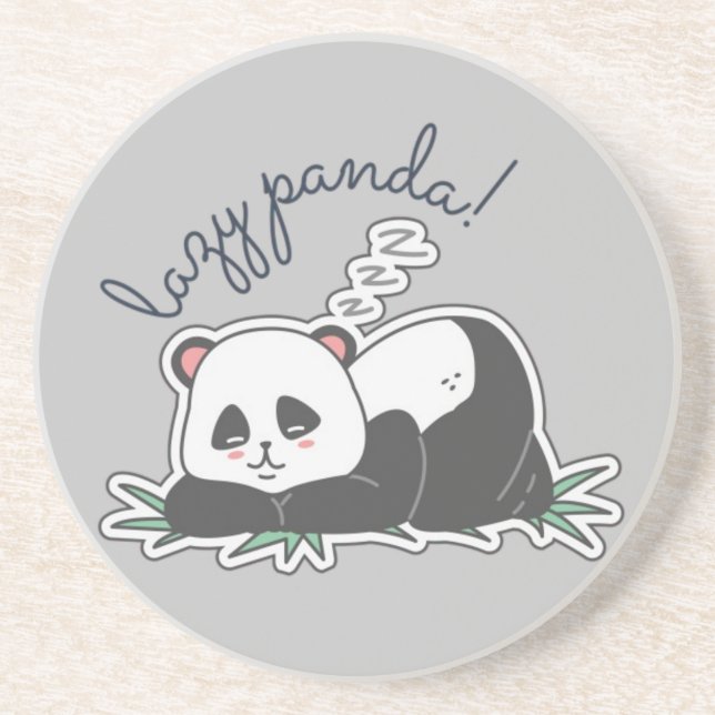 Dessous De Verre En Grès Lazy Panda (Devant)