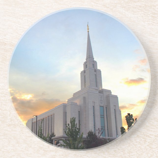 Dessous De Verre En Grès LDS Utah Temple sunset (Devant)