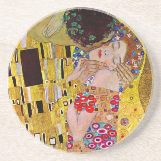 Dessous De Verre En Grès Le baiser de Gustav Klimt, Art Nouveau Vintage