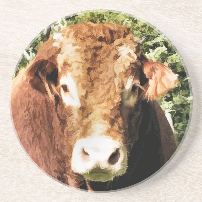 DESSOUS DE VERRE EN GRÈS LE BULL (Devant)