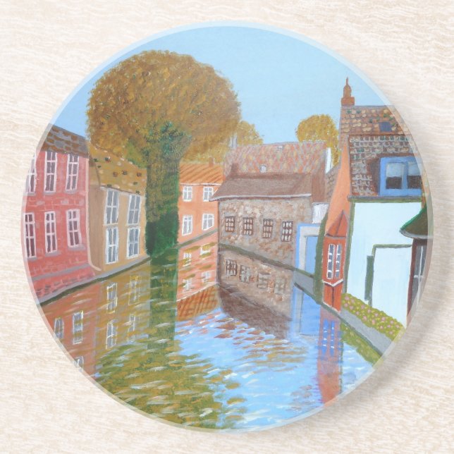 Dessous De Verre En Grès Le canal Brugge (Devant)