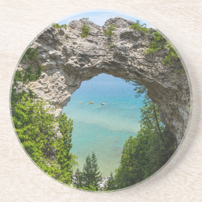 Dessous De Verre En Grès Le Canoë À Arch Rock (Devant)