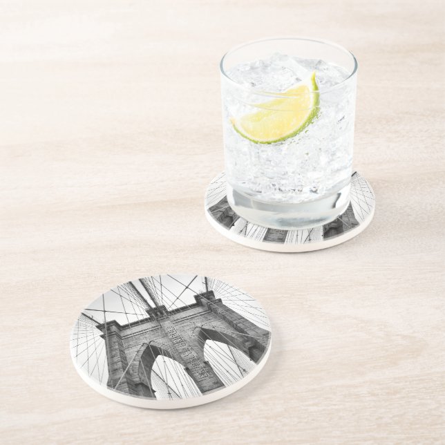 Dessous De Verre En Grès Le célèbre pont Brooklyn de New York (Côté)