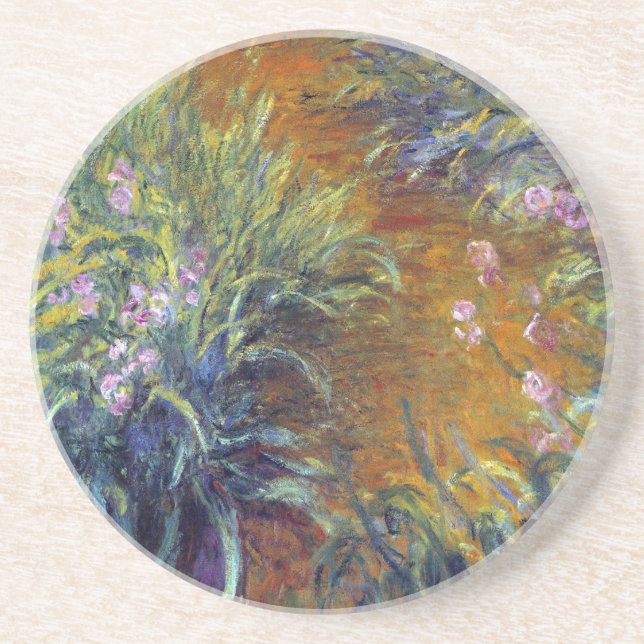 Dessous De Verre En Grès Le chemin à travers les Irises par Claude Monet (Devant)