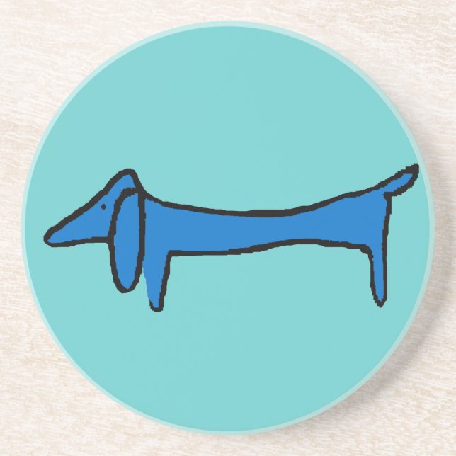 Dessous De Verre En Grès Le chien bleu Dachshund (Devant)
