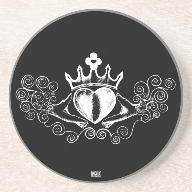 Dessous De Verre En Grès Le Claddagh (blanc) (Devant)