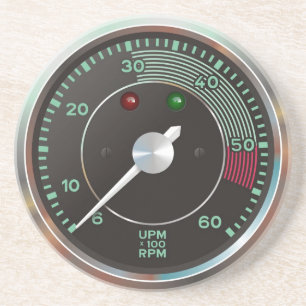 Dessous De Verre En Grès Le classique 356 rev contre, vieille voiture de