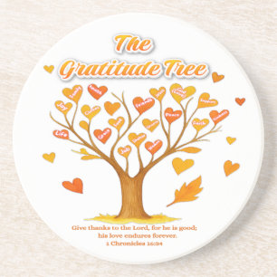 Dessous De Verre En Grès Le Dessous de verre de grès de Gratitude Tree