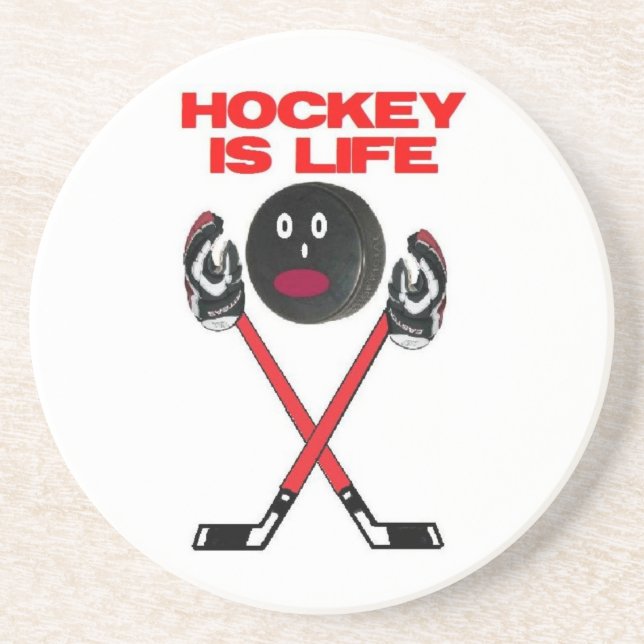 Dessous De Verre En Grès Le hockey c'est la vie (Devant)