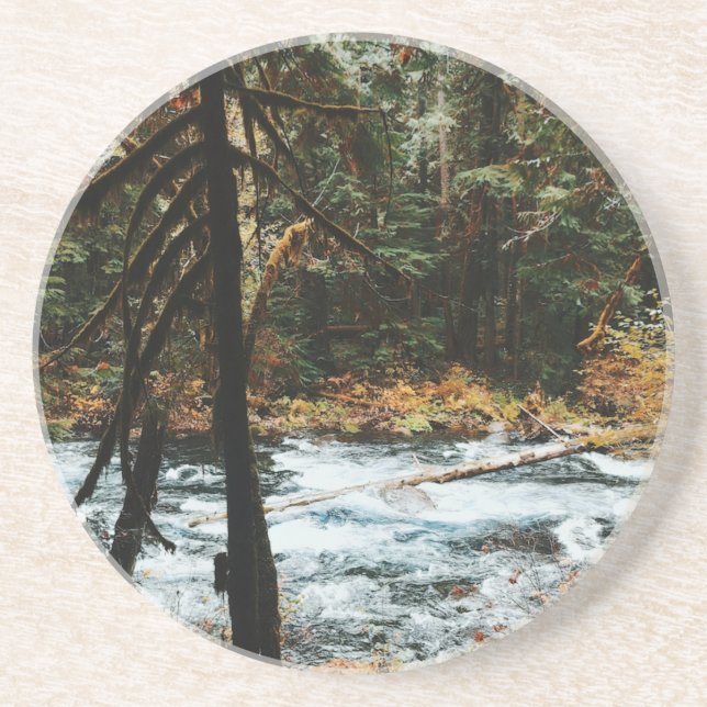 Dessous De Verre En Grès Le long de la rivière McKenzie (Devant)