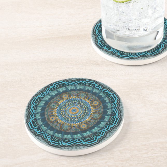 Dessous De Verre En Grès Le mandala des yeux psychédéliques gynécologiques  (Créateur téléchargé)