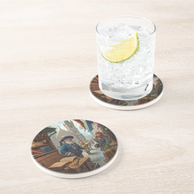 Dessous De Verre En Grès Le Marché de l'Érudit (Côté)