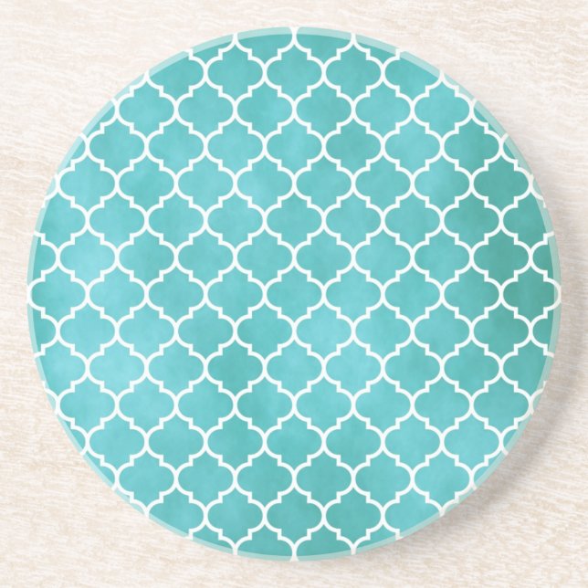 DESSOUS DE VERRE EN GRÈS LE MAROC TEAL (Devant)