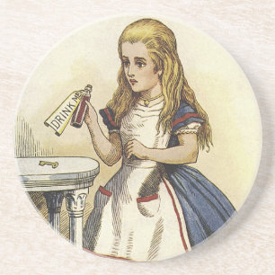 Dessous De Verre En Grès Le pays des merveilles d'Alicein me boivent des