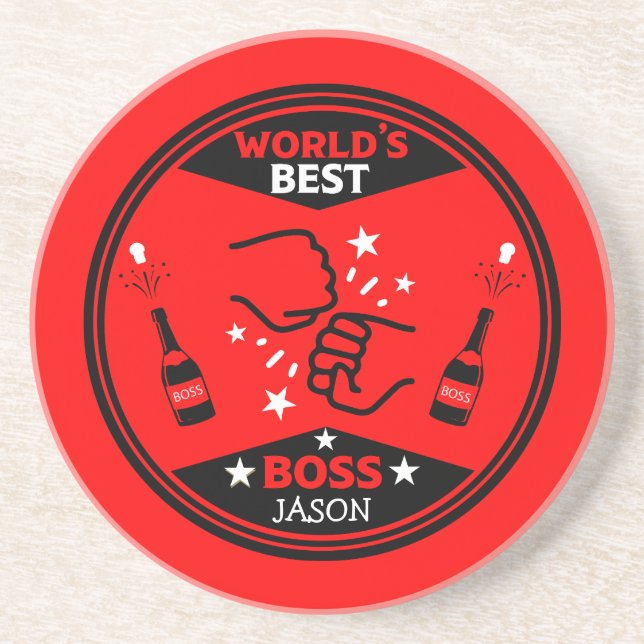 Dessous De Verre En Grès Le plus grand patron du monde (Devant)