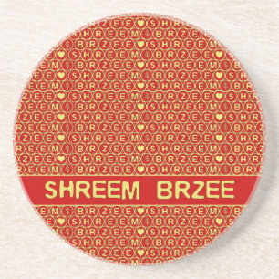 Dessous De Verre En Grès Le Red Gold Chant Shreem Brzee attirer la richesse