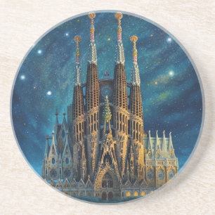 Dessous De Verre En Grès Le rêve étoilé de Gaudi Barcelone Sagrada Famili
