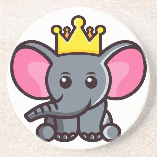 Dessous De Verre En Grès Le roi éléphant (Devant)