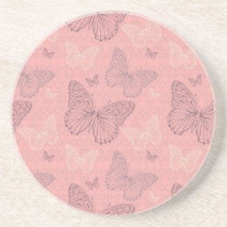 Dessous De Verre En Grès Le rose de papillon
