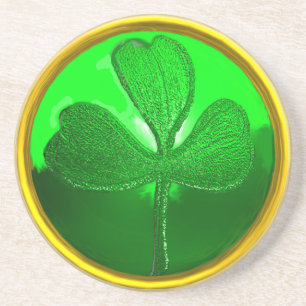 DESSOUS DE VERRE EN GRÈS LE SHAMROCK DE SAINT PATRICK