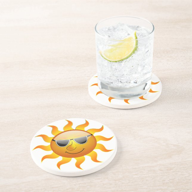 DESSOUS DE VERRE EN GRÈS LE SOLEIL DU COOL (Côté)