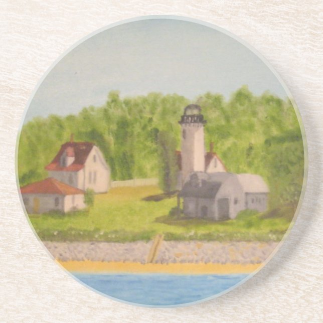 Dessous De Verre En Grès Le vignoble de Phare-Martha occidentale de (Devant)