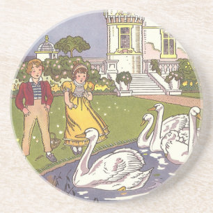 Dessous De Verre En Grès Le Vilain Petit Canard, Conte de Fées Vintage de H