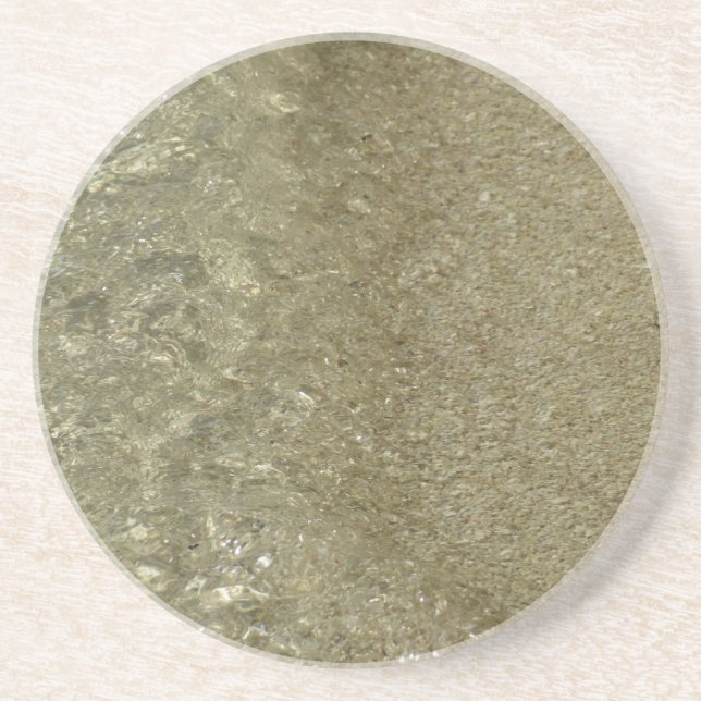 Dessous De Verre En Grès L'eau sur la plage II Photographie Abstraite de la (Devant)