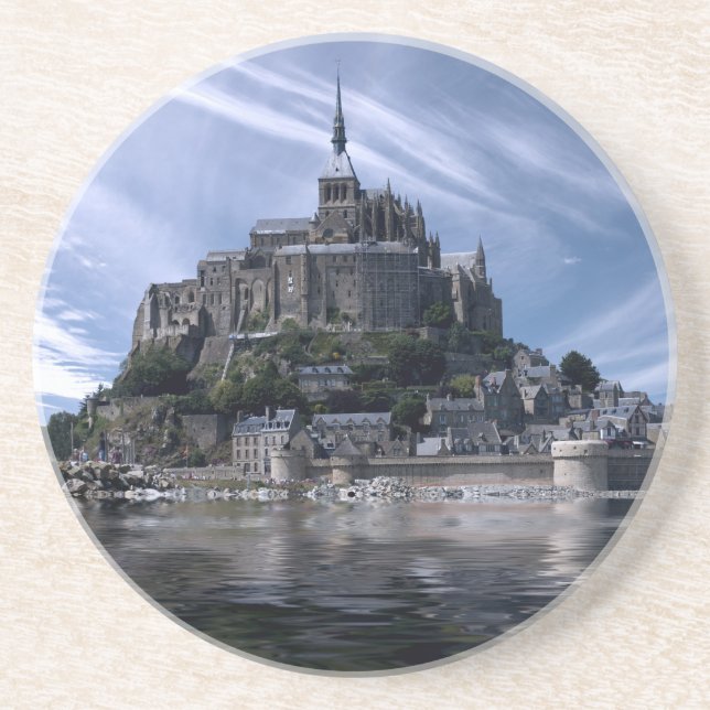 Dessous De Verre En Grès L'église du Mont St Michel Normandie (Devant)