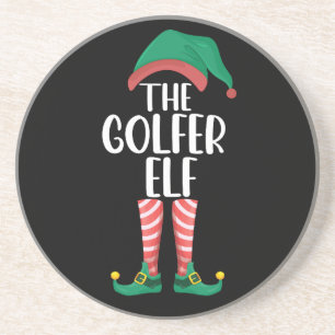Dessous De Verre En Grès L'Elf golfeur Golf Famille assortie Noël