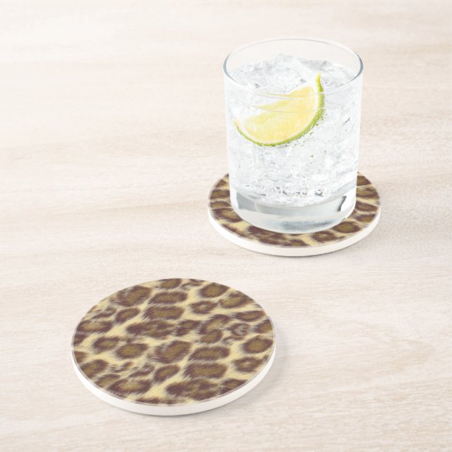 Dessous De Verre En Grès Leopard (Côté)
