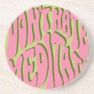 Dessous De Verre En Grès les années 70 Retro : 'Meditate' Motivational Post
